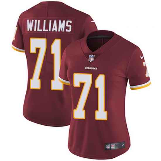 Nike Redskins #71 Trent Williams Burgundy Red Team Color Womens Stitched NFL Vapor Untouchable Limited Jersey